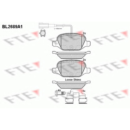 Фото Комплект тормозных колодок, дисковый тормоз FTE BL2689A1