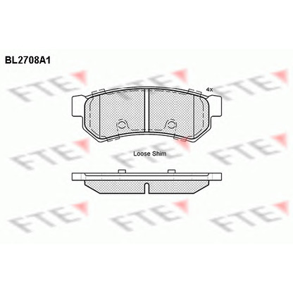 Фото Комплект тормозных колодок, дисковый тормоз FTE BL2708A1