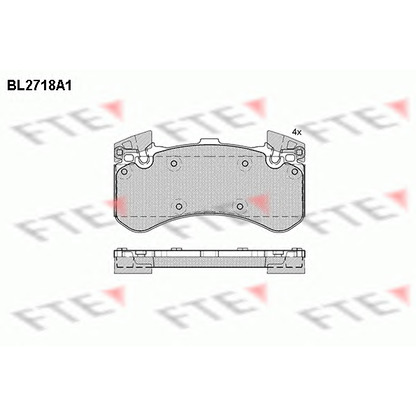 Фото Комплект тормозных колодок, дисковый тормоз FTE BL2718A1