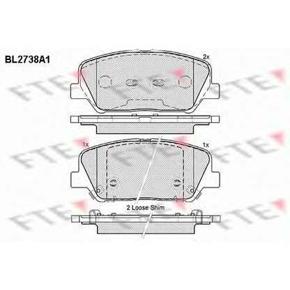 Photo Kit de plaquettes de frein, frein à disque FTE BL2738A1