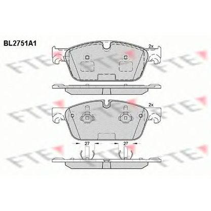 Foto Bremsbelagsatz, Scheibenbremse FTE BL2751A1