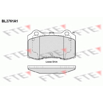 Photo Kit de plaquettes de frein, frein à disque FTE BL2761A1