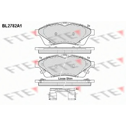 Photo Kit de plaquettes de frein, frein à disque FTE BL2782A1