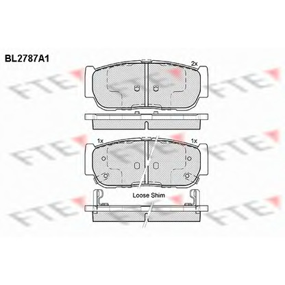 Фото Комплект тормозных колодок, дисковый тормоз FTE BL2787A1