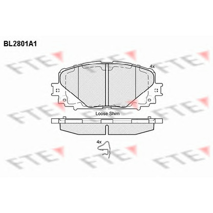 Foto Bremsbelagsatz, Scheibenbremse FTE BL2801A1