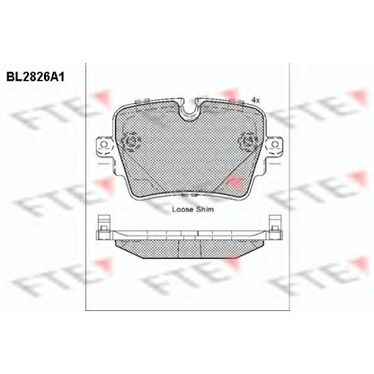 Photo Kit de plaquettes de frein, frein à disque FTE BL2826A1