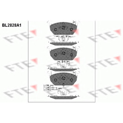 Photo Kit de plaquettes de frein, frein à disque FTE BL2828A1