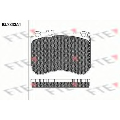 Фото Комплект тормозных колодок, дисковый тормоз FTE BL2833A1