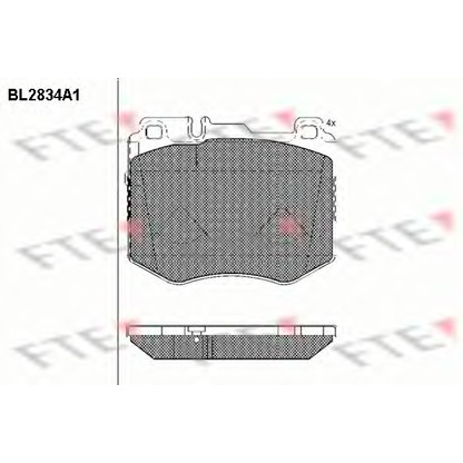 Фото Комплект тормозных колодок, дисковый тормоз FTE BL2834A1