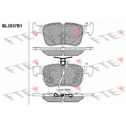 Фото Комплект тормозных колодок, дисковый тормоз FTE BL2837B1