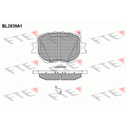 Фото Комплект тормозных колодок, дисковый тормоз FTE BL2839A1