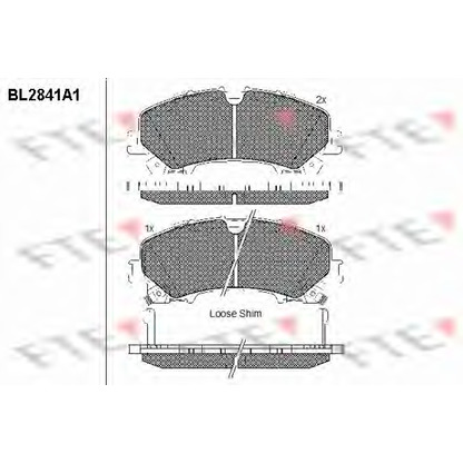 Фото Комплект тормозных колодок, дисковый тормоз FTE BL2841A1