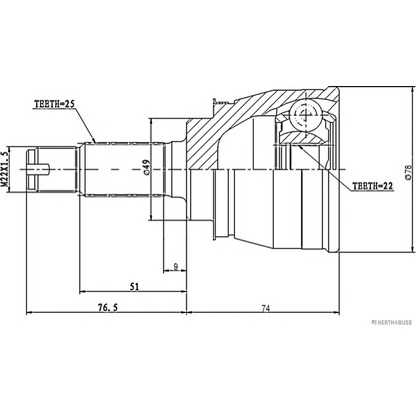 Photo Joint Kit, drive shaft HERTH+BUSS J2838013