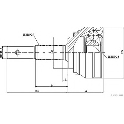 Photo Joint Kit, drive shaft HERTH+BUSS J2821013