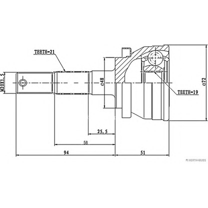 Foto Juego de articulación, árbol de transmisión HERTH+BUSS J2821014