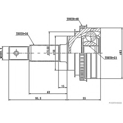 Photo Jeu de joints, arbre de transmission HERTH+BUSS J2822127