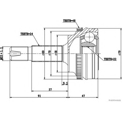 Photo Jeu de joints, arbre de transmission HERTH+BUSS J2822142