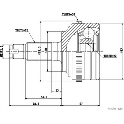 Zdjęcie Zestaw przegubu, półoż napędowa HERTH+BUSS J2824142