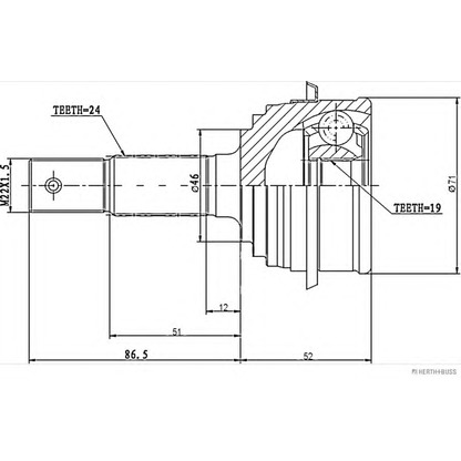 Photo Joint Kit, drive shaft HERTH+BUSS J2826001