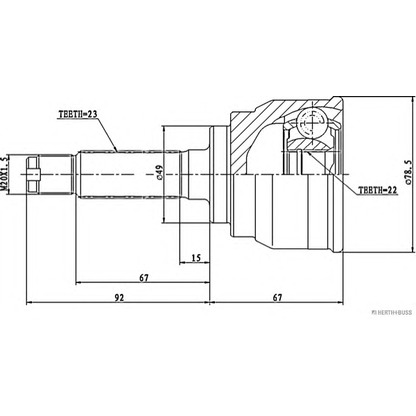 Photo Joint Kit, drive shaft HERTH+BUSS J2828023