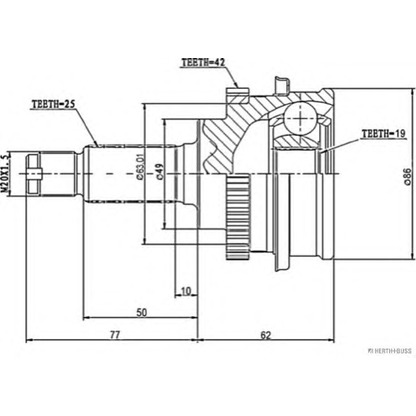 Photo Joint Kit, drive shaft HERTH+BUSS J2828110