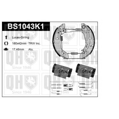 Foto Kit freno, Freno a tamburo QUINTON HAZELL BS1043K1