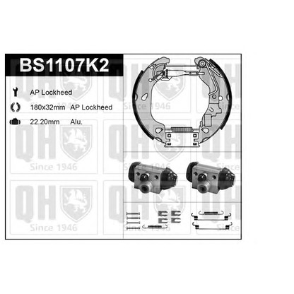 Photo Brake Set, drum brakes QUINTON HAZELL BS1107K2