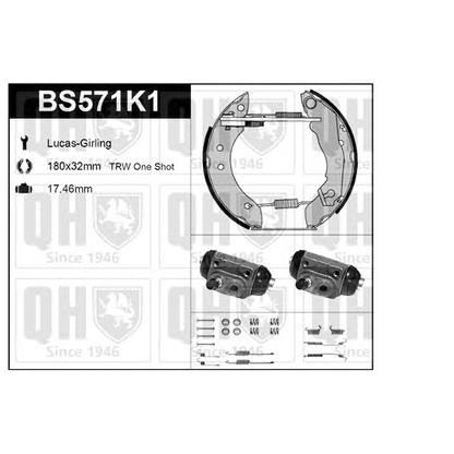 Foto Bremsensatz, Trommelbremse QUINTON HAZELL BS571K1