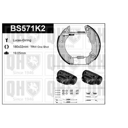 Foto Bremsensatz, Trommelbremse QUINTON HAZELL BS571K2