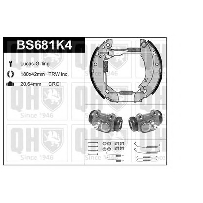 Photo Brake Shoe Set QUINTON HAZELL BS681K4