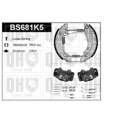 Foto Bremsensatz, Trommelbremse QUINTON HAZELL BS681K5