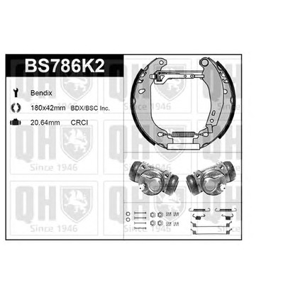 Фото Комплект тормозов, барабанный тормозной механизм QUINTON HAZELL BS786K2