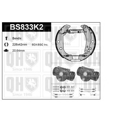 Foto Kit freno, Freno a tamburo QUINTON HAZELL BS833K2