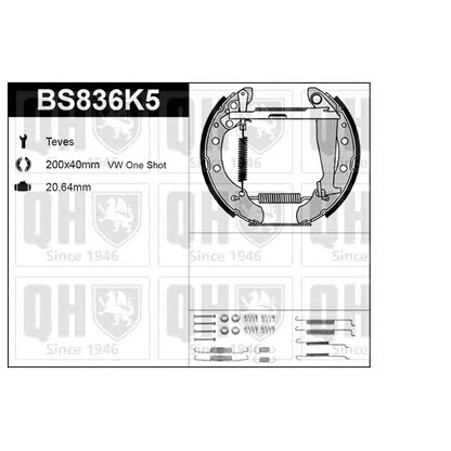 Foto Kit freno, Freno a tamburo QUINTON HAZELL BS836K5