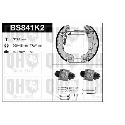 Photo Brake Shoe Set QUINTON HAZELL BS841K2