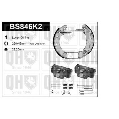 Foto Kit freno, Freno a tamburo QUINTON HAZELL BS846K2