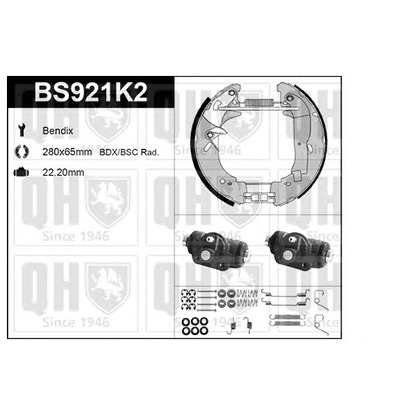 Foto Kit freno, Freno a tamburo QUINTON HAZELL BS921K2