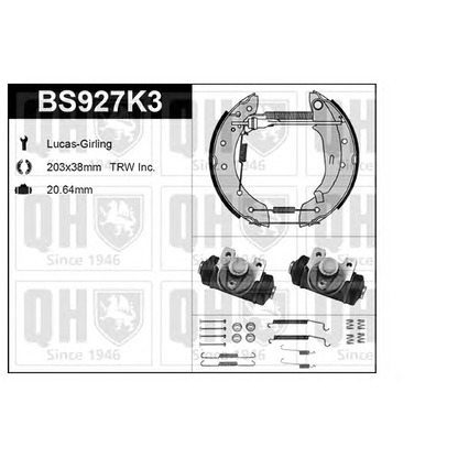 Фото Комплект тормозных колодок QUINTON HAZELL BS927K3