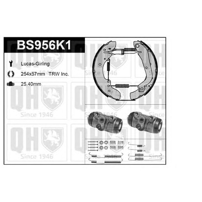 Фото Комплект тормозов, барабанный тормозной механизм QUINTON HAZELL BS956K1