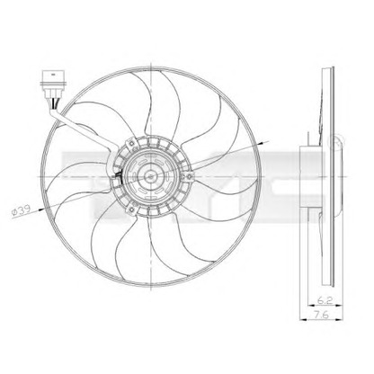 Photo Fan, A/C condenser TYC 8370036