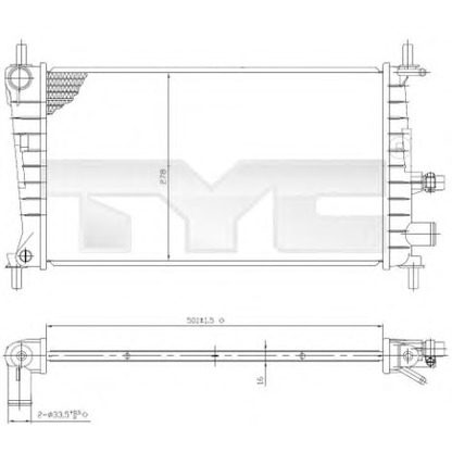 Photo Radiator, engine cooling TYC 7100026