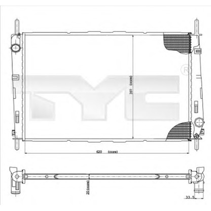 Foto Radiatore, Raffreddamento motore TYC 7100046