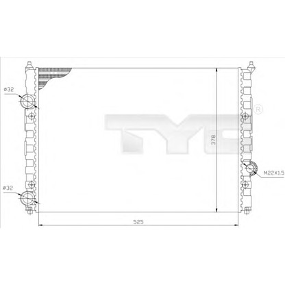 Foto Radiador, refrigeración del motor TYC 7370036