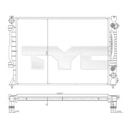 Foto Radiatore, Raffreddamento motore TYC 7020018