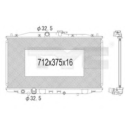 Foto Radiador, refrigeración del motor TYC 7121004