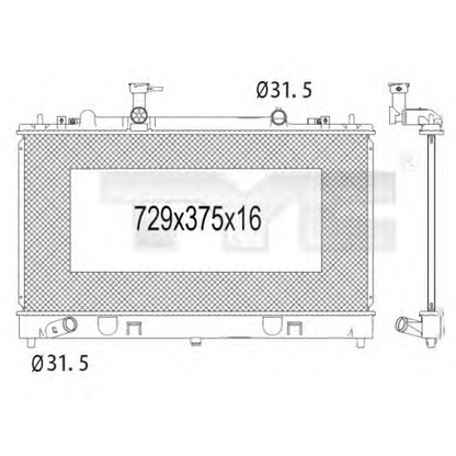 Photo Radiator, engine cooling TYC 7201006