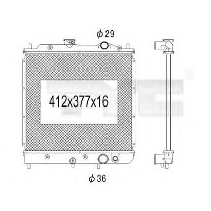 Foto Radiador, refrigeración del motor TYC 7231013