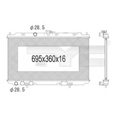 Foto Radiador, refrigeración del motor TYC 7241002