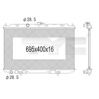 Foto Radiatore, Raffreddamento motore TYC 7241005