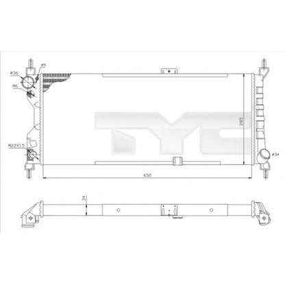 Foto Radiatore, Raffreddamento motore TYC 7250019R